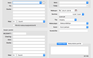 Pankkiohjelma - valuuttamaksu
